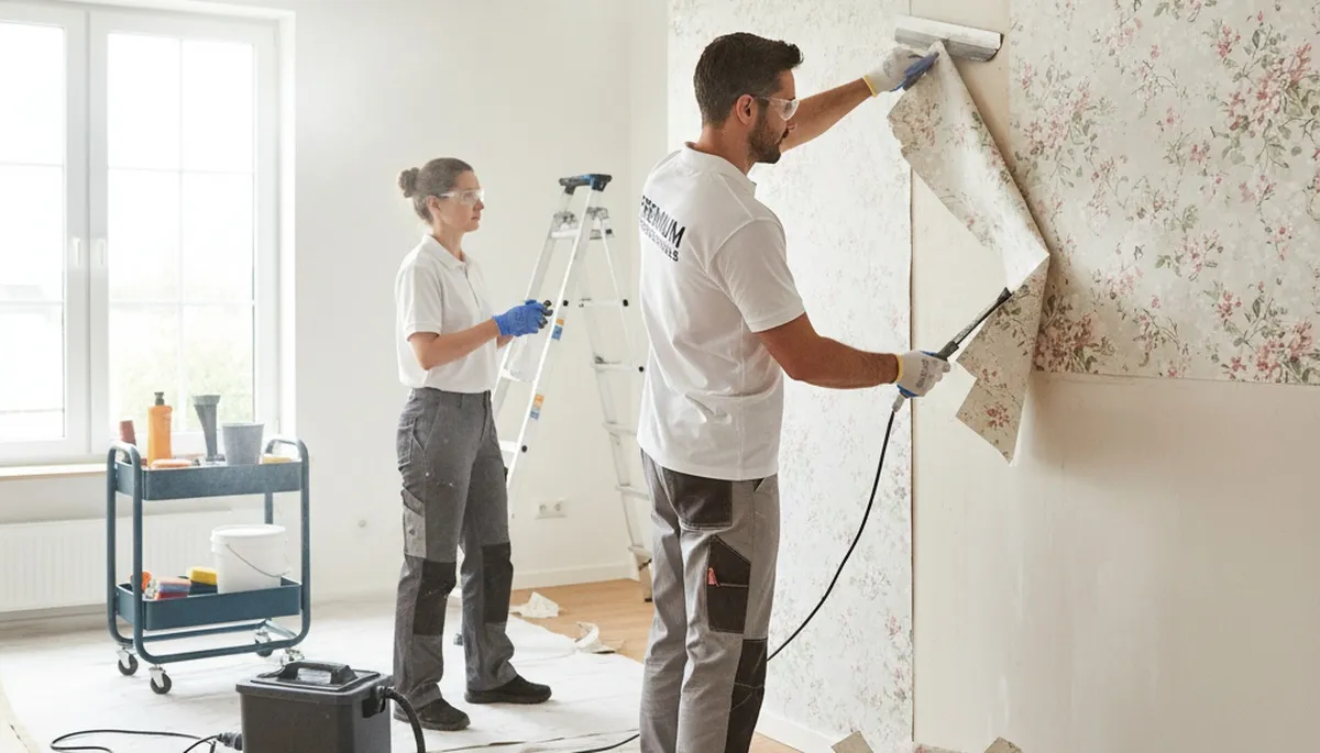 Professional wallpaper removal and wall prep by house painters in Fresno, CA